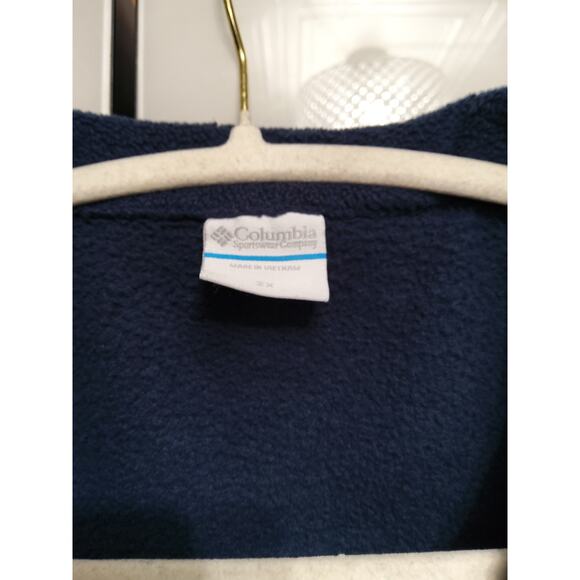 Columbia Navy fleece zip up jacket 2 zipper outside pockets 2 inside size XXL - Picture 6 of 10